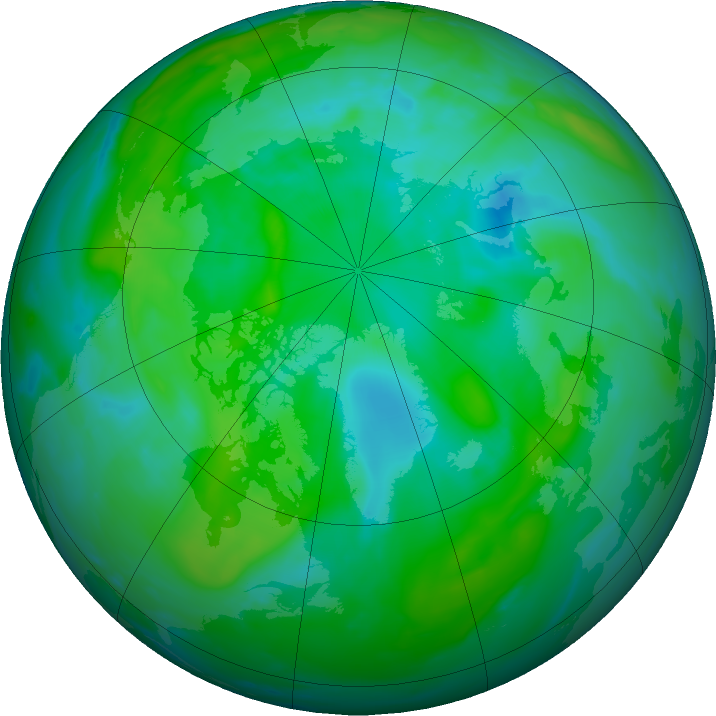 Arctic ozone map for 14 August 2021